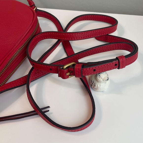 Banana Republic Red Genuine Leather Double Entry Crossbody Bag - Picture 11 of 16